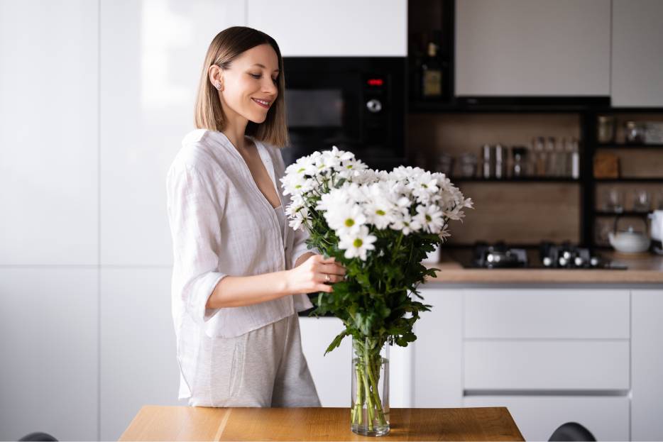 Ramo de flores cortadas bien conservadas