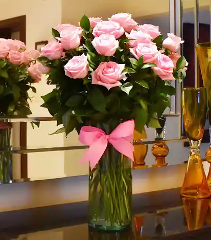 Florero 24 Rosas Rosa - Flores a Domicilio 1